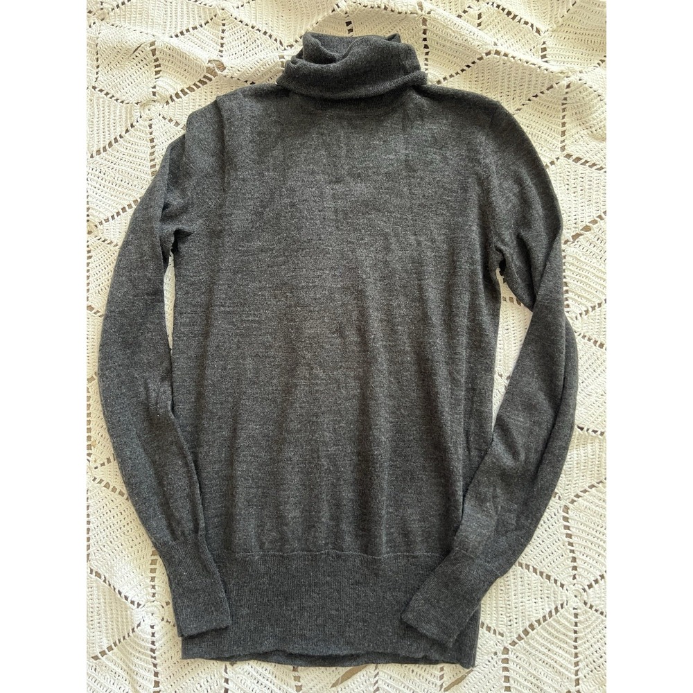 J.Crew Charcoal‎ Gray Turtleneck Sweater – XXS Warm Wool Capsule Top Shirt Sleek